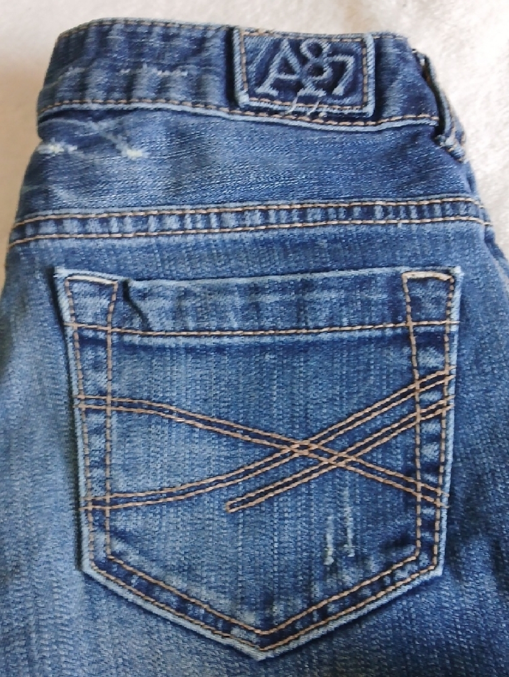 VTG Aeropostale Girl's Denim Dark Blue Skinny Flare Jeans with Zip PocketAccents - Picture 7 of 13